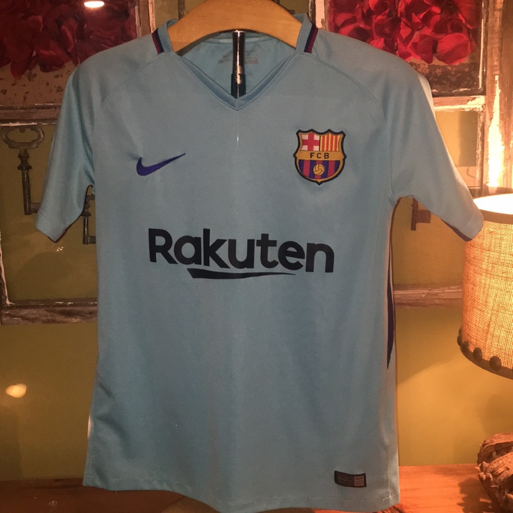 Nike FCB Barcelona 17/18 Messi 10  jersey blue